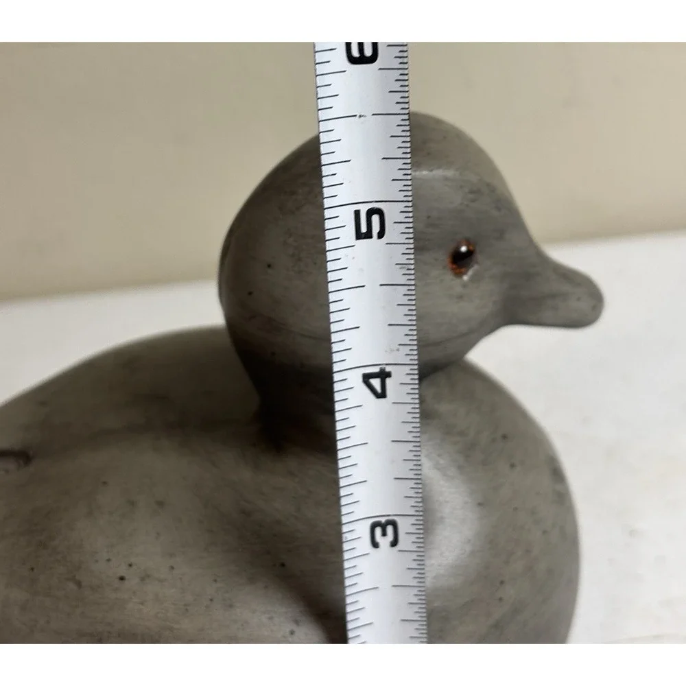 Chubby Swimming RESIN Wood LOOK Duck Figurine Grey Fat Figurine